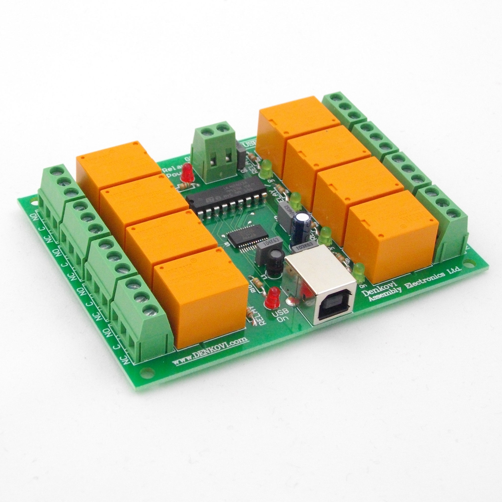 USBRELAISKARTE, 8 Relais (JQC3FC/T73) / relays 220V / USB relay board